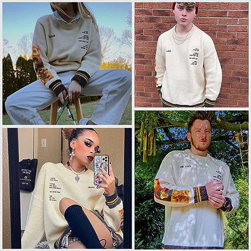 Oversized Sweater Graphic Van Gogh Printed Unisex 90s Vintage Women Knit Sweaters Men Casual 2024 Pullover
