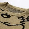 Men's Oversized Cat Sweaters Crewneck Long Sleeve Cotton Cute Pullover Sweaters