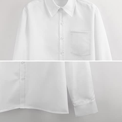 Black and White Animal Lion Men's Dress Shirts Long Sleeve Golf Shirts Casual Button Down T-Shirt for Athletic Business
