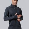 3-Pack Men??s Quarter-Zip Pullover Lightweight Long Sleeve Athletic Jackets Performance Workout Running Shirts