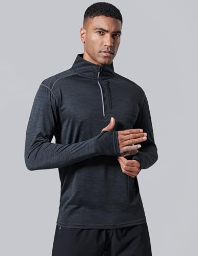 3-Pack Men??s Quarter-Zip Pullover Lightweight Long Sleeve Athletic Jackets Performance Workout Running Shirts