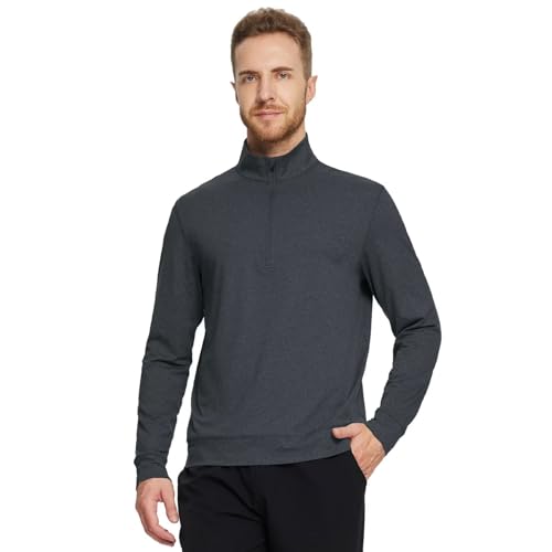 Quarter Zip Pullover Men Moisture Wicking Performance Heather Midlayer Golf 1/4 Zip Pullover Mens Sweatshirt