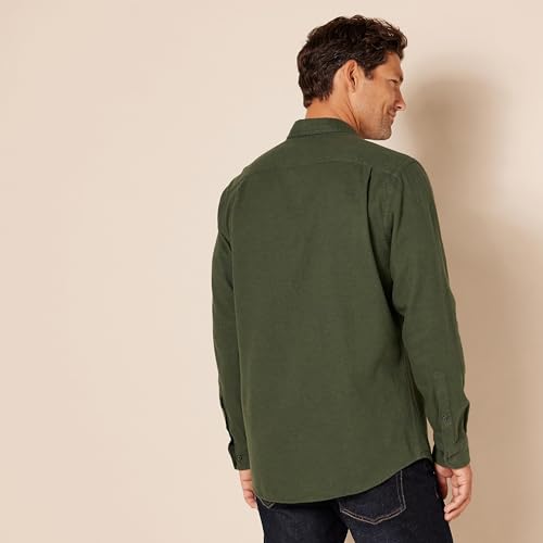 Mens Regular-Fit Long-Sleeve Two-Pocket Flannel Shirt
