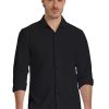 Men’s Dress Shirt Wrinkle Free Knit Button Down Shirt Long Sleeve Business Shirt