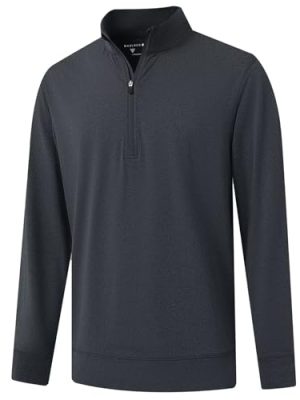 Quarter Zip Pullover Men Moisture Wicking Performance Heather Midlayer Golf 1/4 Zip Pullover Mens Sweatshirt