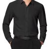 Men's Dress Shirts Stretch Long Sleeve Formal Shirt Solid Business Casual Button Down Shirts for Wedding Prom