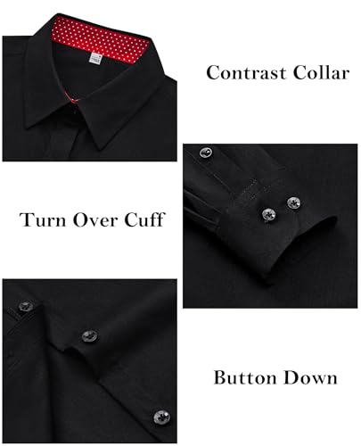 Button Down Shirts for Women Dress Shirts Cotton Long Sleeve Shirt for Women Wrinkle Free Stretch Work Blouse