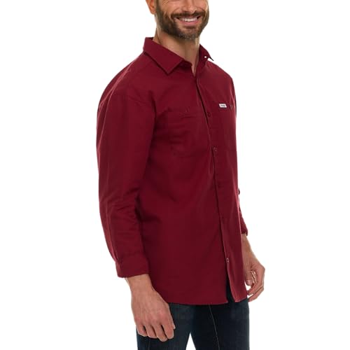 Button Up Long Sleeve Shirts for Men Big and Tall, Lightweight Chambray Mens Dress Shirts, Western Shirt
