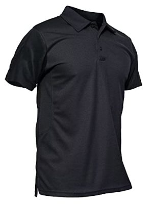 Men's Polo Shirt Quick Dry Performance Short Sleeve Tactical Shirts Pique Jersey Golf Shirt