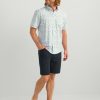 Mens Kona Pattern Short Sleeve Fishing Button Down Shirt