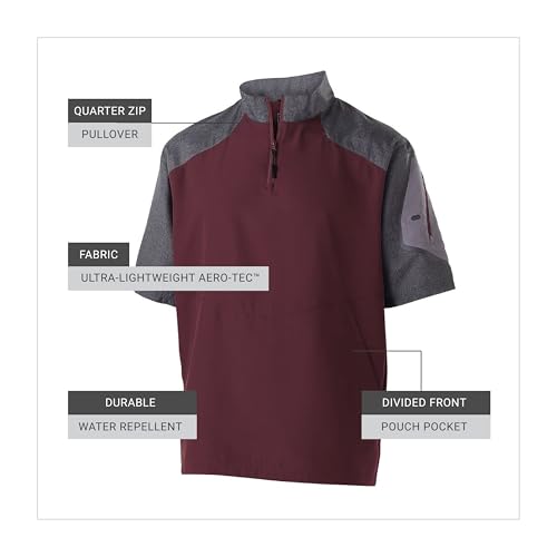 Raider Pullover Cage Jacket - Weather-Resistant Quarter Zip Athletic Wear with Sleeve Pocket