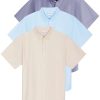 3 Pack Men's Short-Sleeve Oxford Solid Button Down Collar Casual Shirts with Pocket (Available in Big & Tall)