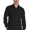 Men’s Dress Shirt Wrinkle Free Knit Button Down Shirt Long Sleeve Business Shirt