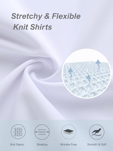 Men’s Dress Shirt Wrinkle Free Knit Button Down Shirt Long Sleeve Business Shirt