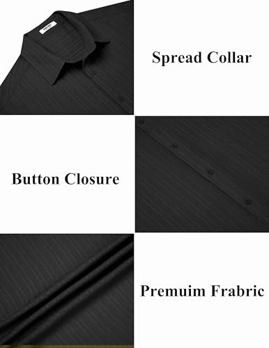 Men's Casual Button Down Shirts Short Sleeve Textured Summer Beach Shirts
