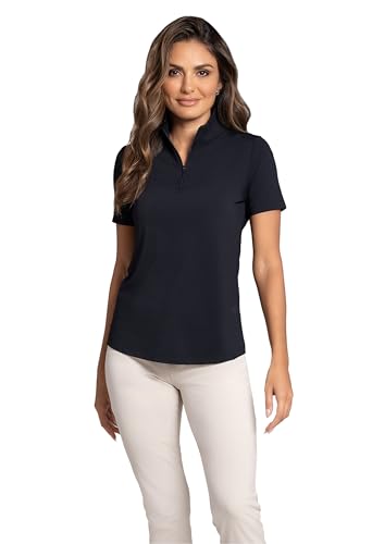 Athleisure Wear Sun Protective UPF 50+ Icefil Cooling-Short Sleeve Mock Neck-87000