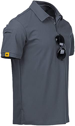 Mens Polo Shirts Short Sleeve Moisture Wicking Golf Polo Athletic Collared Shirt Tennis T-Shirt Tops