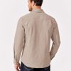 Mens Shirt Jacket Casual Button Up Shirts Long Sleeve Lightweight Shacket with Flap Pockets