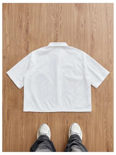 41-Nl5MOw0L.jpg Men's Floral Oversized Shirts Button Down Short Sleeve Baggy Summer Shirt Tops