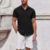 Men's Button Down Shirt Short Sleeve Casual Shirt for Men Summer Business Casual Dress Shirt