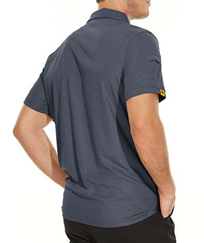 Mens Polo Shirts Short Sleeve Moisture Wicking Golf Polo Athletic Collared Shirt Tennis T-Shirt Tops
