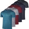 5 Pack: Men??s Short Sleeve Dry Fit T-Shirts ?C Moisture Wicking Athletic Workout Gym Fitness Casual Tees