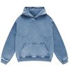 Womens Mens Acid Wash Hoodie Oversized Vintage Fleece Hoodies Heavyweight Distress Washed Sweatshirt for Couple 2025