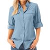 Womens UPF 50+ UV Sun Protection Safari Shirts Long Sleeve Outdoor Cool Quick Dry Fishing Hiking Gardening Shirts