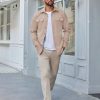 Mens Shirt Jacket Casual Button Up Shirts Long Sleeve Lightweight Shacket with Flap Pockets