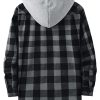 3 Pack Men's Flannel Hoodie Shirts Long Sleeve Casual Vintage Button Down Plaid Shirt Jacket with Pocket