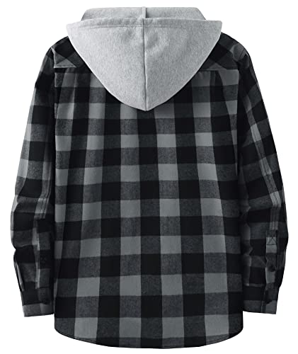 3 Pack Men's Flannel Hoodie Shirts Long Sleeve Casual Vintage Button Down Plaid Shirt Jacket with Pocket