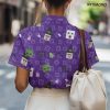 Character Halloween Holiday Movie Hawaiian Shirt, Horror Button Short Sleeve Top, Fantasy Themed