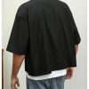 Men's Cropped Shirt Button Bown Short Sleeve Casual Collar Neck Summer Shirts Crop Top