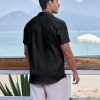 Men's Casual Button Down Shirts Short Sleeve Textured Summer Beach Shirts