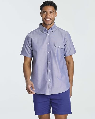 3 Pack Men's Short-Sleeve Oxford Solid Button Down Collar Casual Shirts with Pocket (Available in Big & Tall)