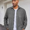 Men's Flannel Shirts Long Sleeve Casual Cotton Plaid Button Down Shirt Jacket with Pockets