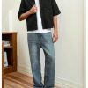 Men's Cropped Shirt Button Bown Short Sleeve Casual Collar Neck Summer Shirts Crop Top