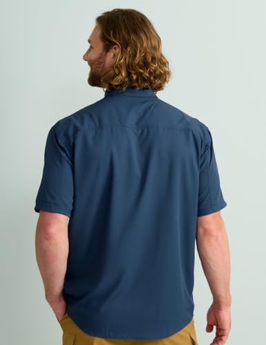 Tide Point Solid Short Sleeve Shirt, Button Down for Men