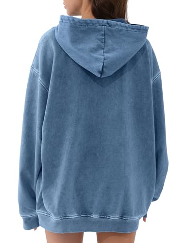 Womens Mens Acid Wash Hoodie Oversized Vintage Fleece Hoodies Heavyweight Distress Washed Sweatshirt for Couple 2025