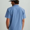 Mens Kona Solid Short Sleeve Fishing Button Down Shirt for Men, Fresh Salmon, 3X-Large