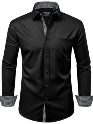Men's Dress Shirts Long Sleeve Wrinkle-Free Business Casual Button Down Shirt