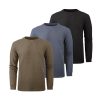 3 Pack Mens Waffle Shirts Long Sleeve Shirt Regular Fit Casual T-Shirt Crewneck Lightweight Pullover Top