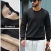 Men's Crewneck Sweatshirt Warm Sherpa Lined Thermal Sweatshirts Heavyweight Long Sleeve Winter Fleece Pullover Shirt