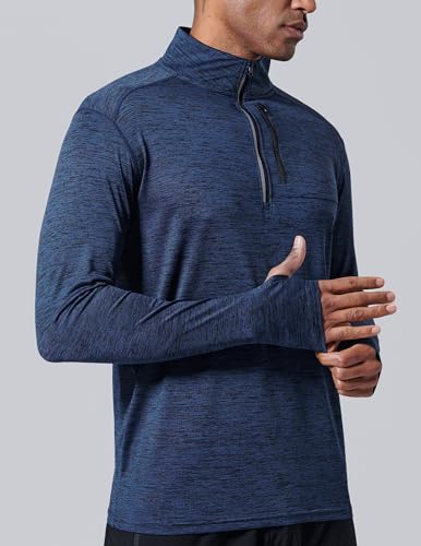 3-Pack Men??s Quarter-Zip Pullover Lightweight Long Sleeve Athletic Jackets Performance Workout Running Shirts