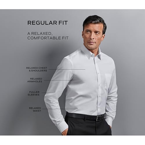 Men's Regular Fit Twill Solid Button Down Collar Dress Shirt - Amazon Exclusive