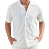 Mens Casual Button Down Shirts Short Sleeve Fashion Vacation Beach Shirts