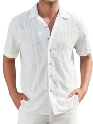 Mens Casual Button Down Shirts Short Sleeve Fashion Vacation Beach Shirts