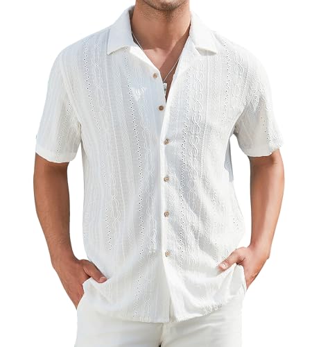 Mens Casual Button Down Shirts Short Sleeve Fashion Vacation Beach Shirts