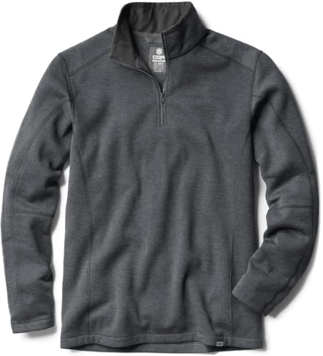 Men's Thermal Fleece Quarter Zip Sweater, Outdoor Lightweight Long Sleeve Pullover, Casual Mock Neck Polo Sweaters