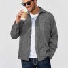 Men's Flannel Shirts Long Sleeve Casual Cotton Plaid Button Down Shirt Jacket with Pockets